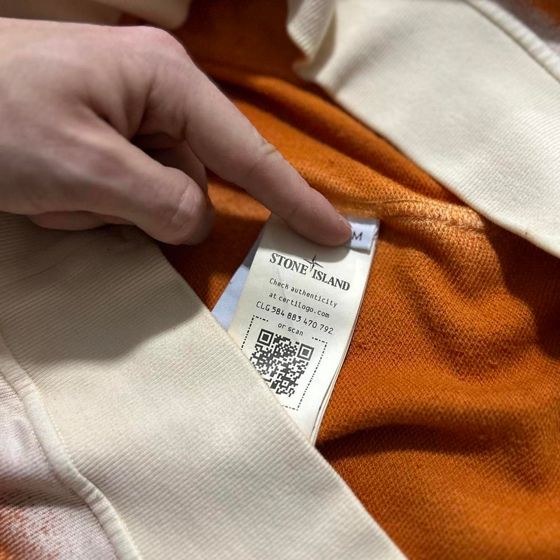 Stone Island Orange Half Zip Pullover Hoodie