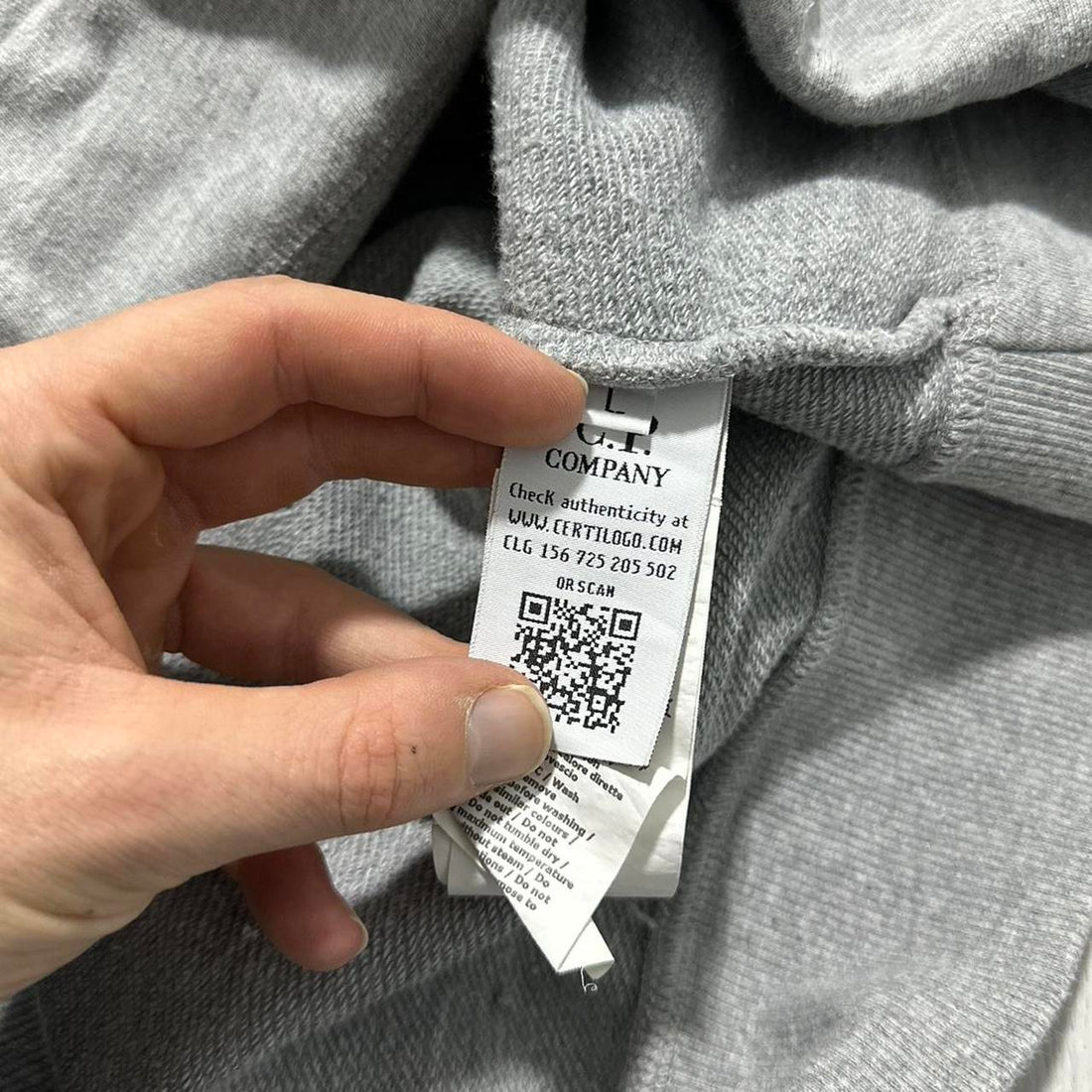 CP Company Heather Grey Goggle Hoodie