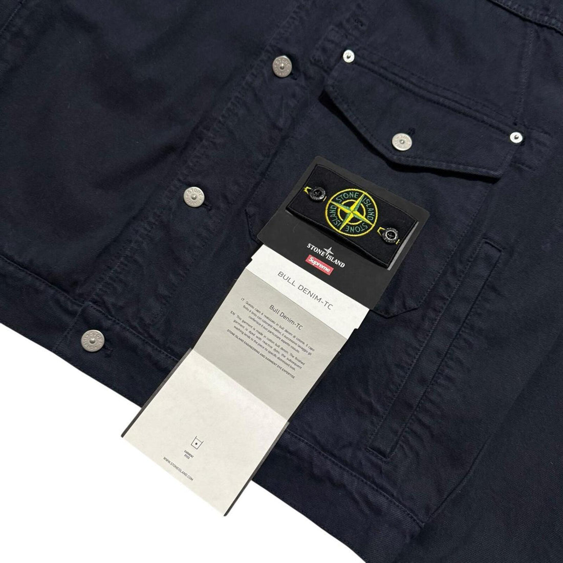 Stone Island Supreme Navy Bull Denim Jacket