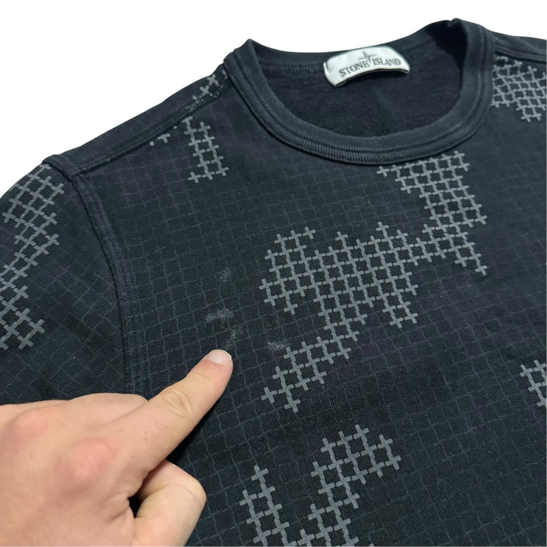 Stone Island Grid Camo Pullover Crewneck