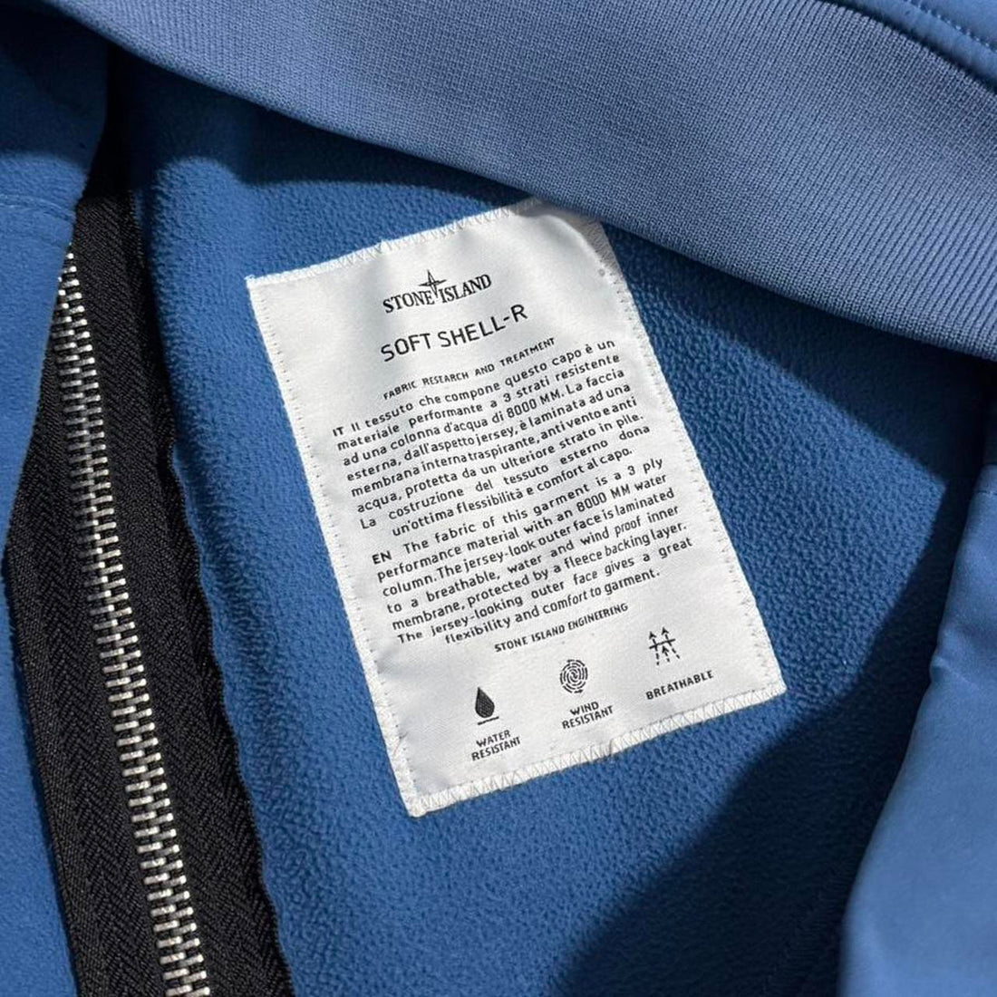 Stone Island Blue Soft Shell-R Jacket