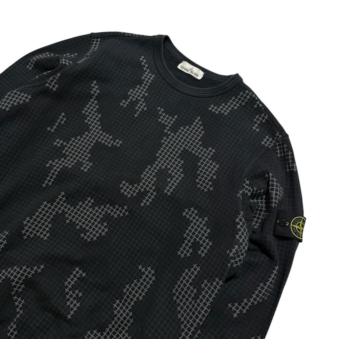 Stone Island Grid Camo Pullover Crewneck