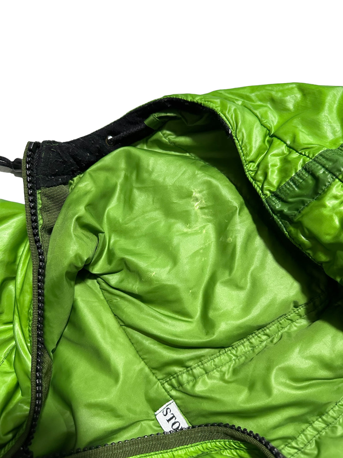 Stone Island Green Goose Down Mesh Jacket