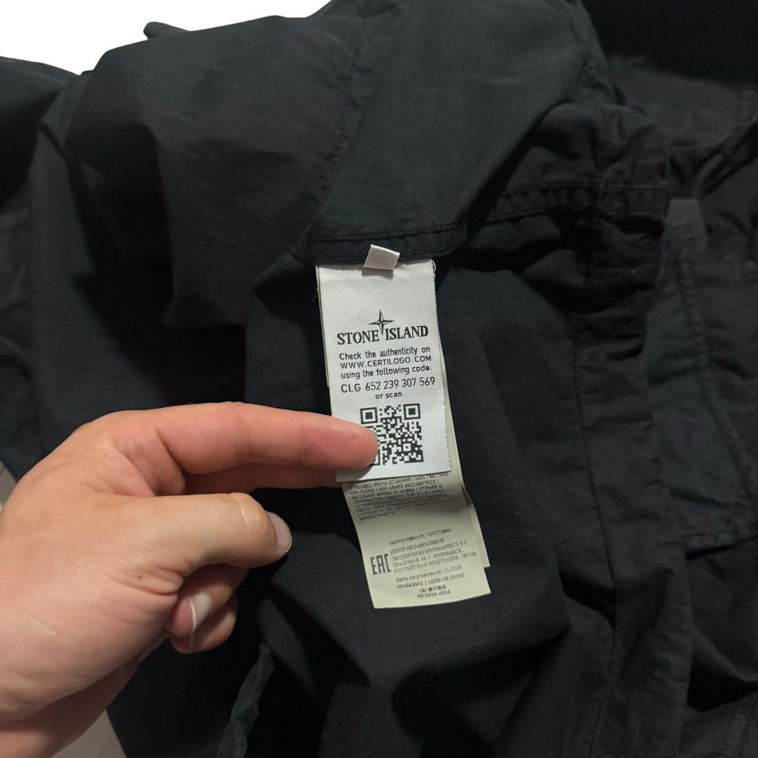 Stone Island Black Pullover Ghost Smock
