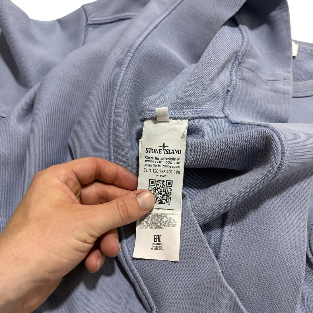 Stone Island Baby Blue Pullover Crewneck