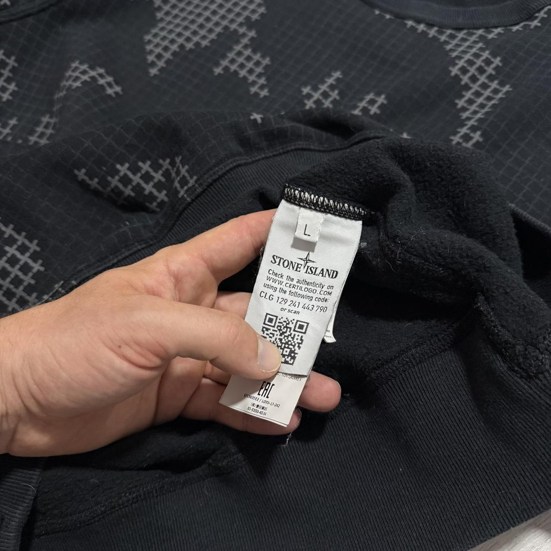Stone Island Grid Camo Pullover Crewneck