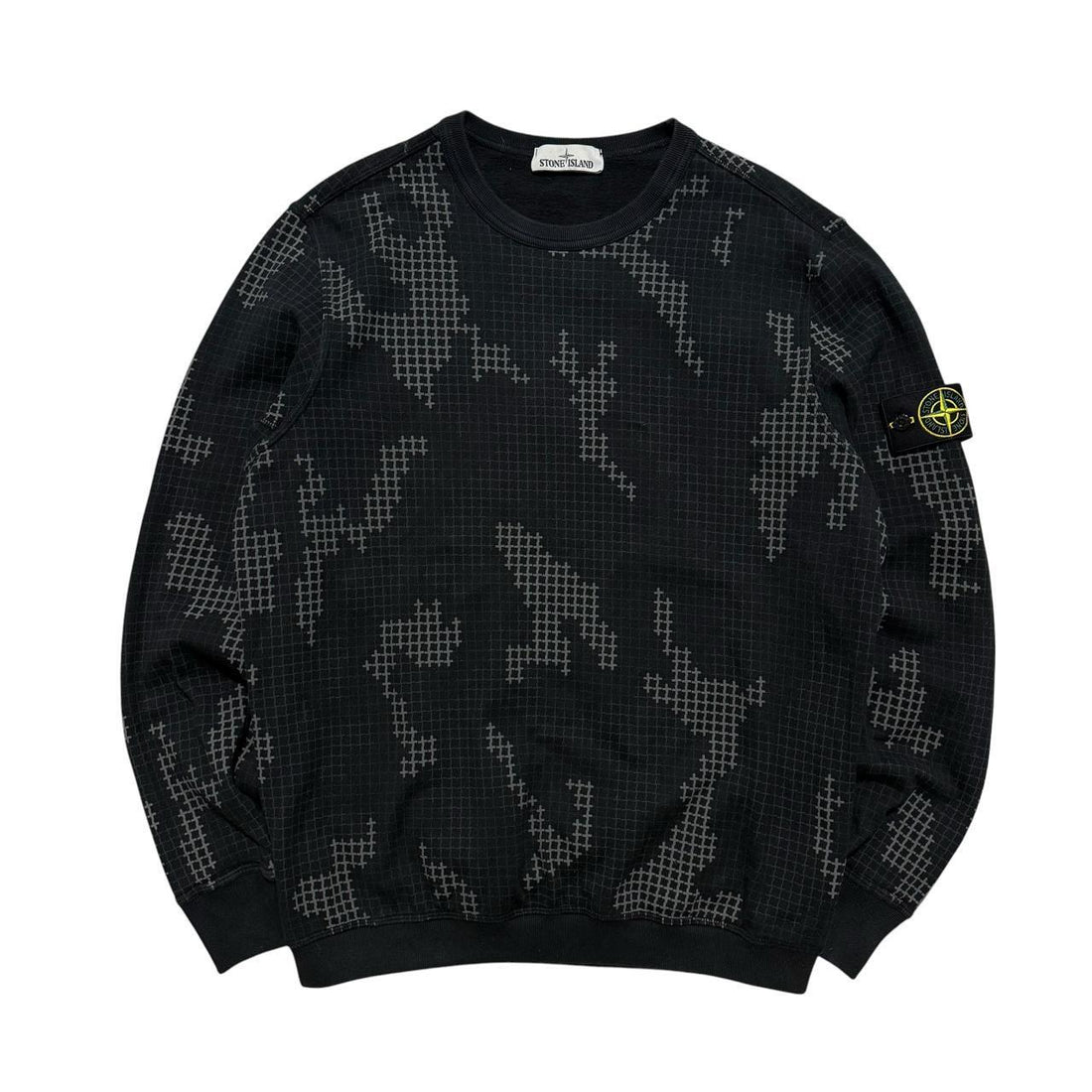 Stone Island Grid Camo Pullover Crewneck