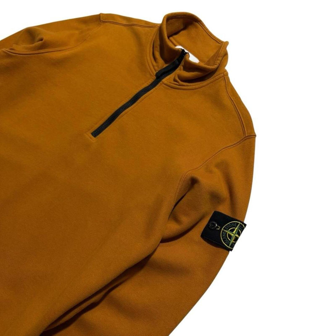 Stone Island Orange Quarter Zip Pullover