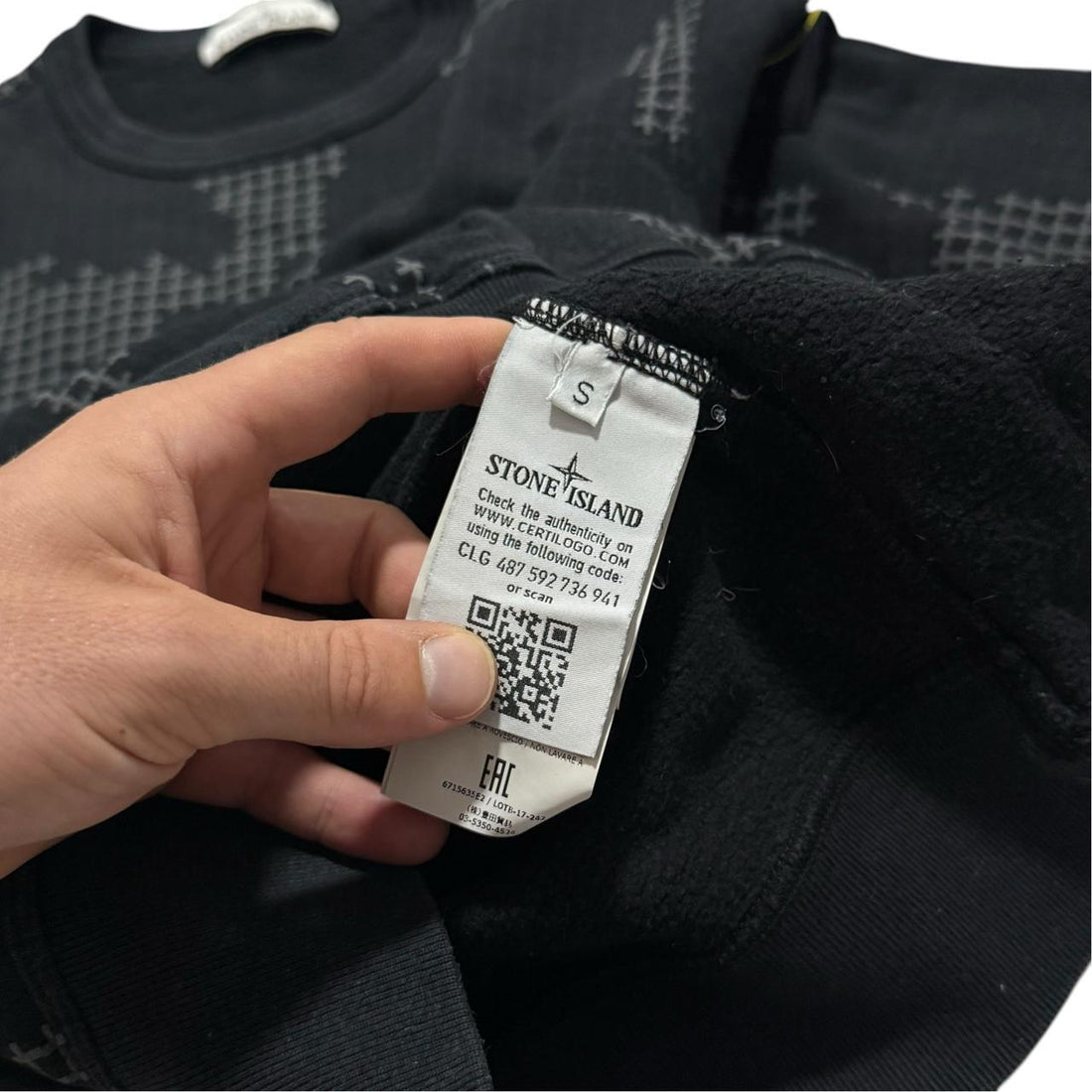 Stone Island Grid Camo Pullover Crewneck