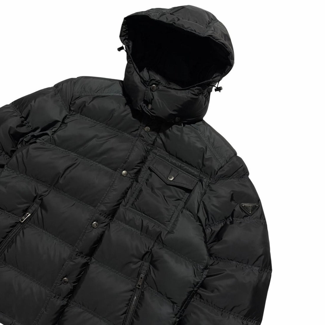 Prada Dark Forest Green Nylon Down Jacket
