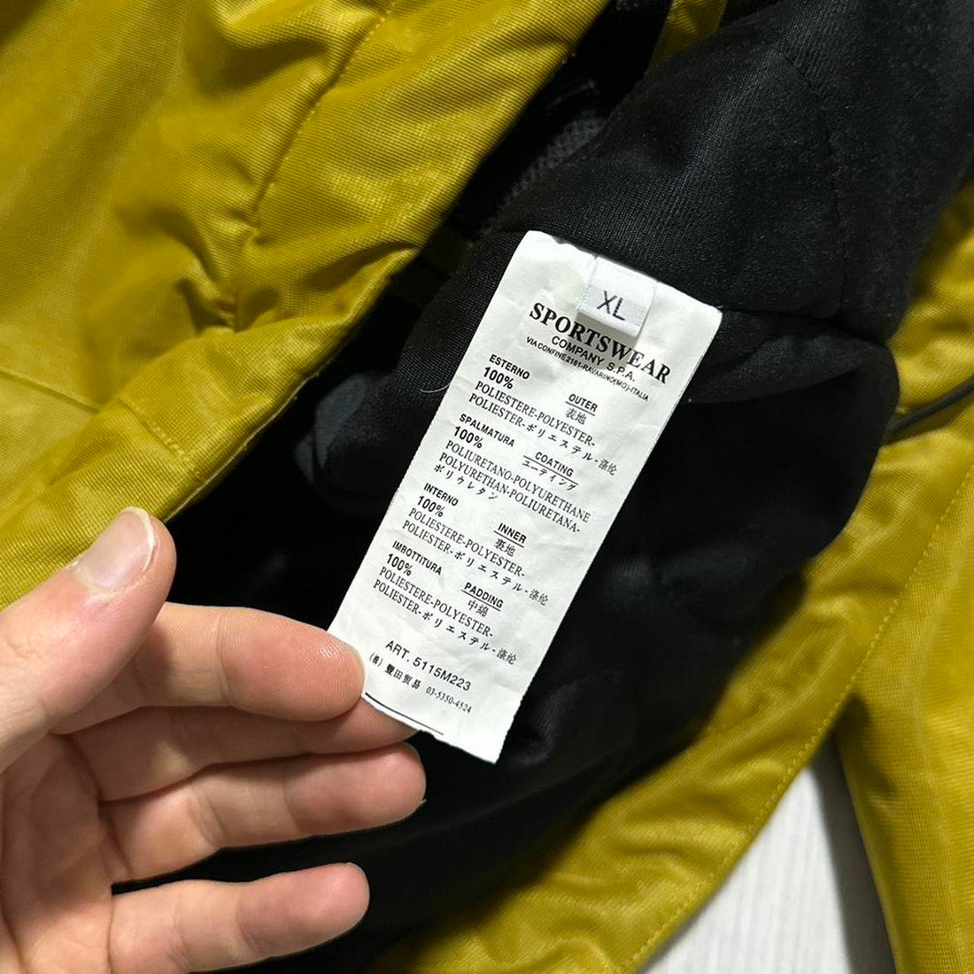 Stone Island Yellow Padded Down Jacket