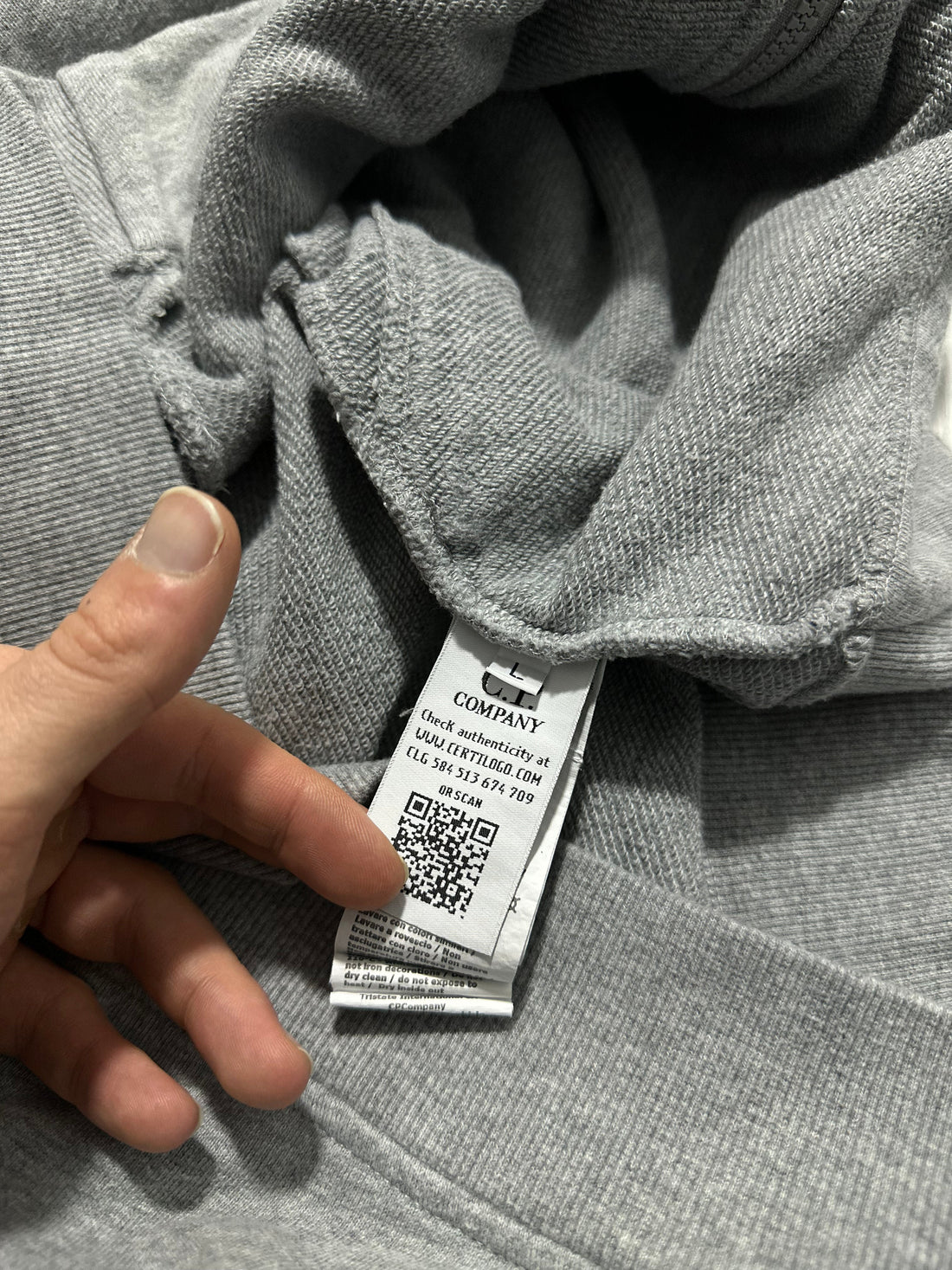 CP Company Grey Zip Up Goggle Hoodie
