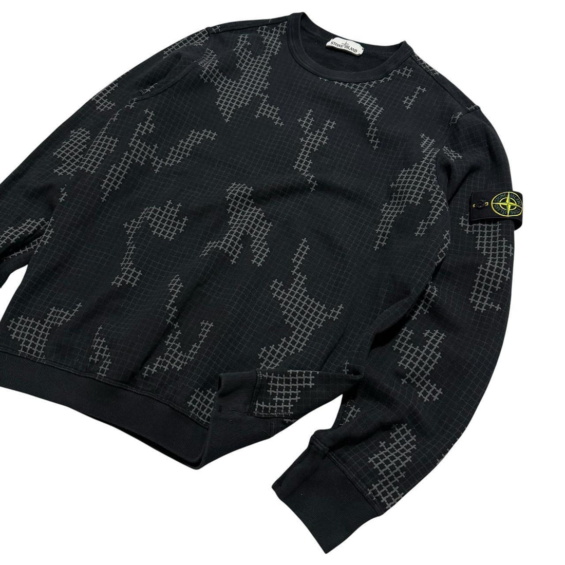 Stone Island Grid Camo Pullover Crewneck