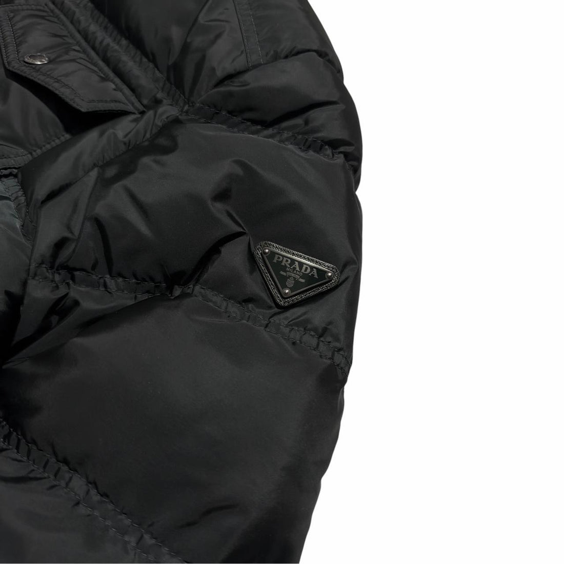 Prada Dark Forest Green Nylon Down Jacket