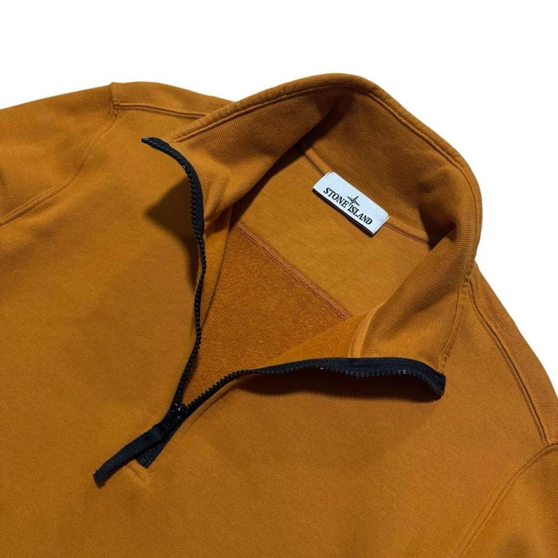 Stone Island Orange Quarter Zip Pullover