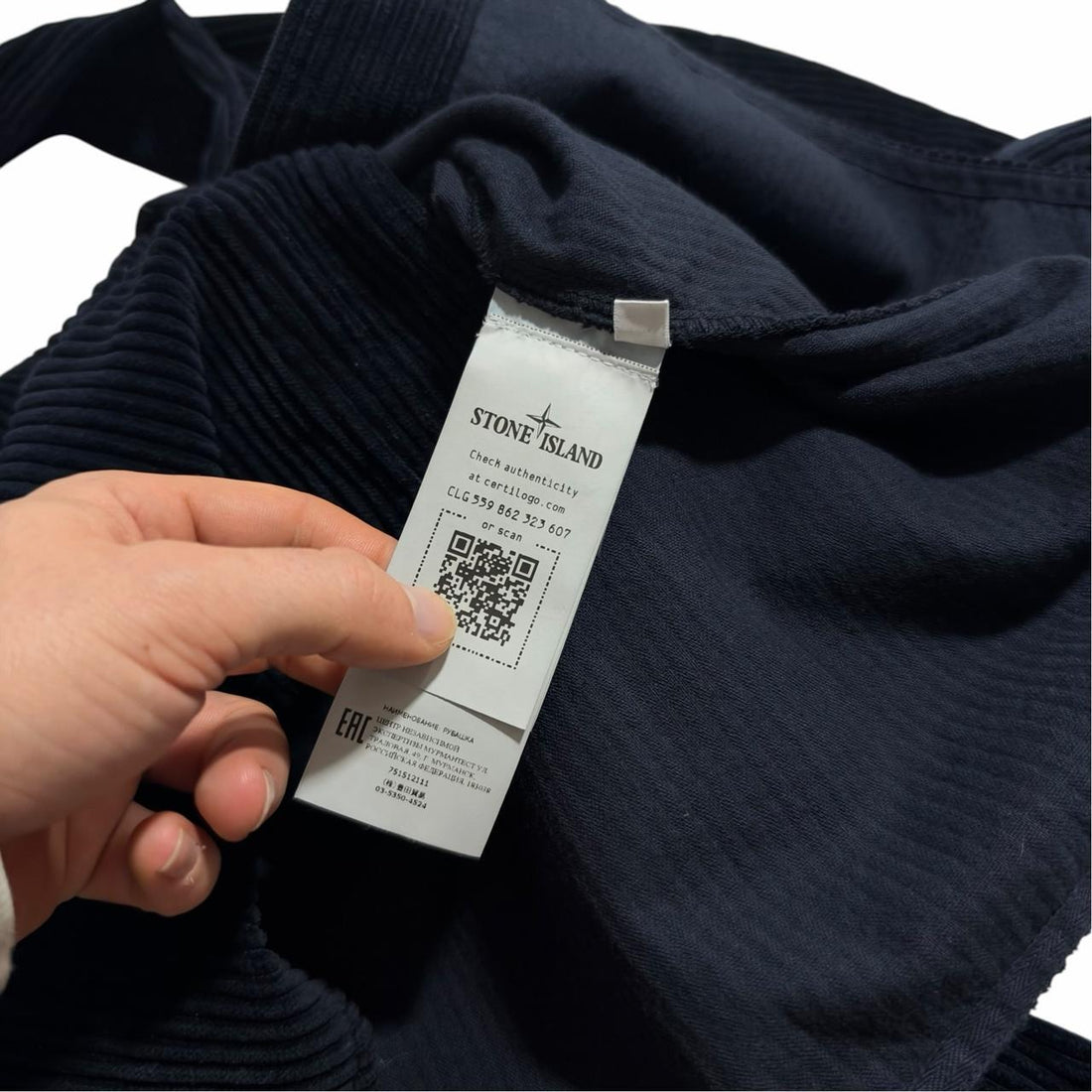 Stone Island Blue Heavy Corduroy Shirt