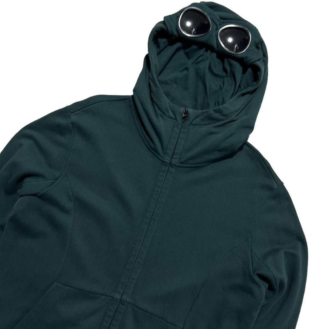 CP Company Teal Full Zip Goggle Hoodie