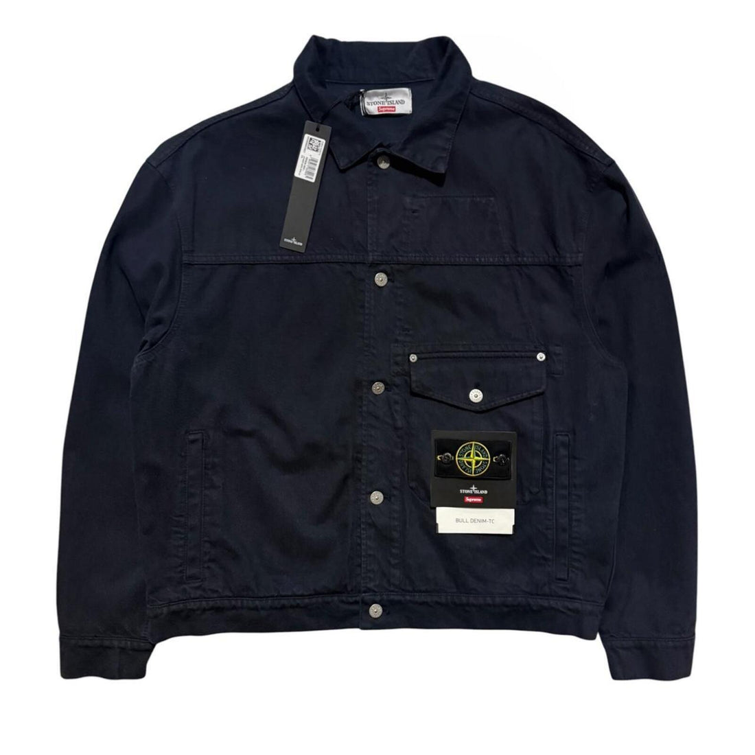 Stone Island Supreme Navy Bull Denim Jacket