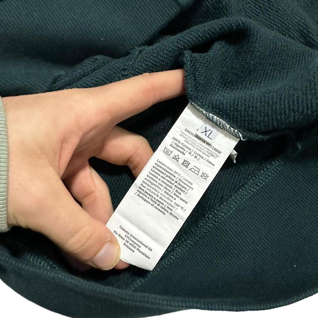 CP Company Teal Full Zip Goggle Hoodie