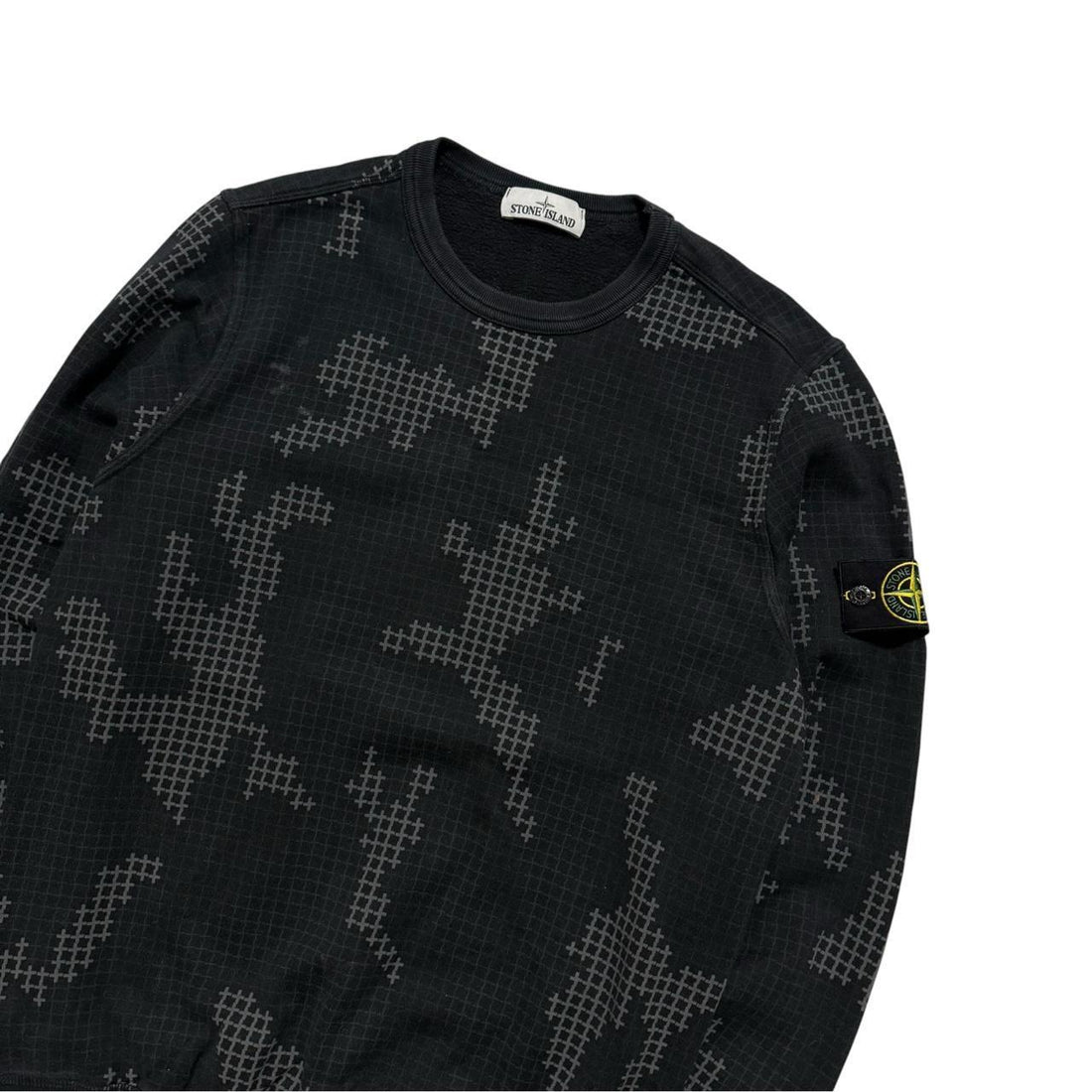 Stone Island Grid Camo Pullover Crewneck