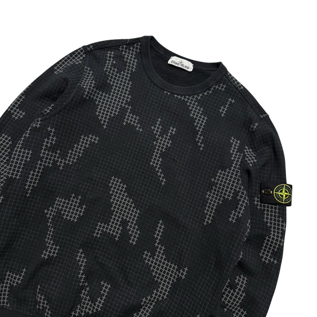 Stone Island Grid Camo Pullover Crewneck