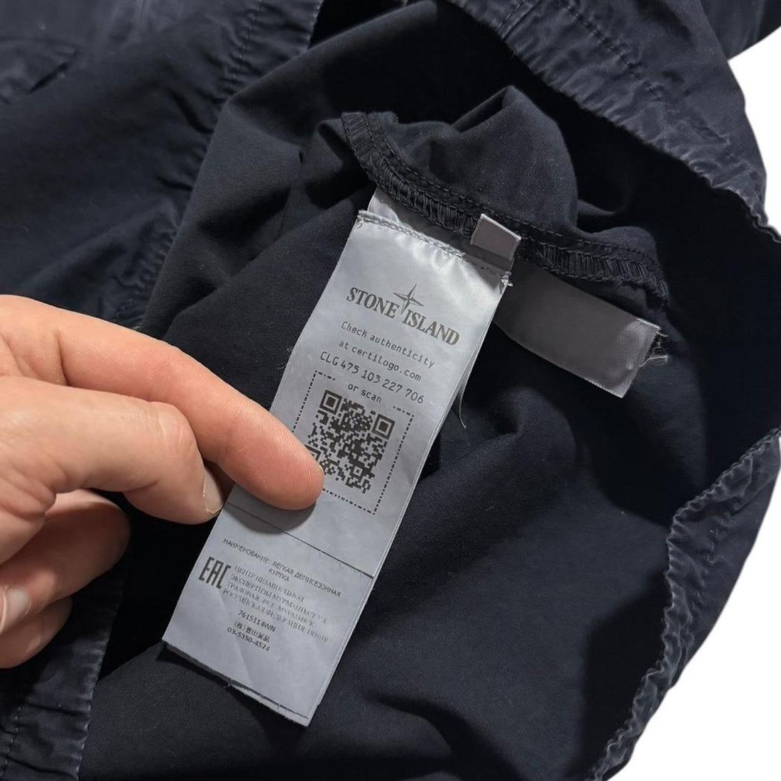 Stone Island Navy Canvas Overshirt
