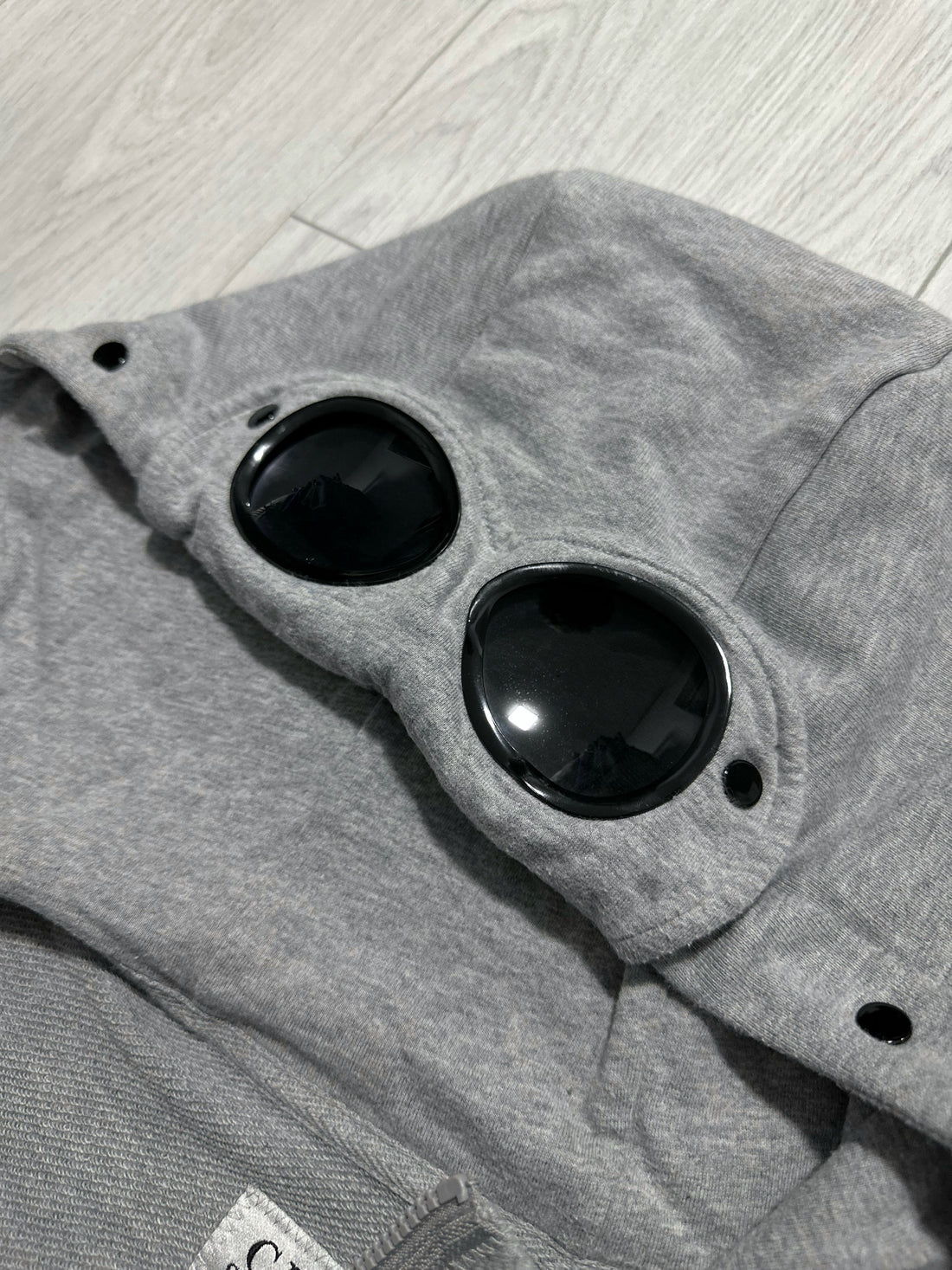 CP Company Grey Zip Up Goggle Hoodie