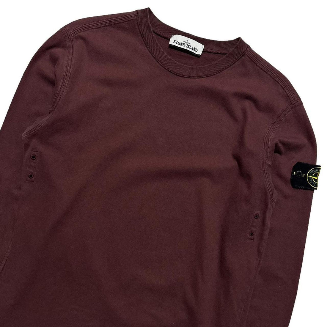 Stone Island Burgundy Thin Pullover Crewneck