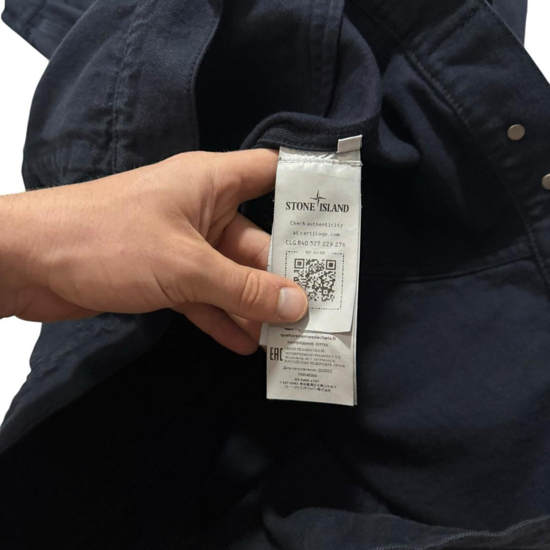 Stone Island Supreme Navy Bull Denim Jacket