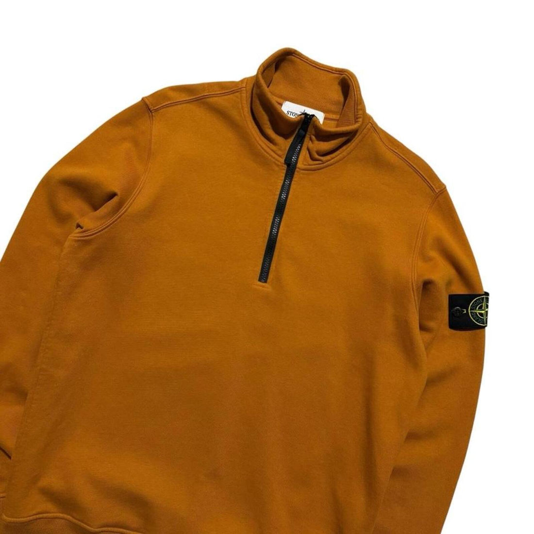 Stone Island Orange Quarter Zip Pullover