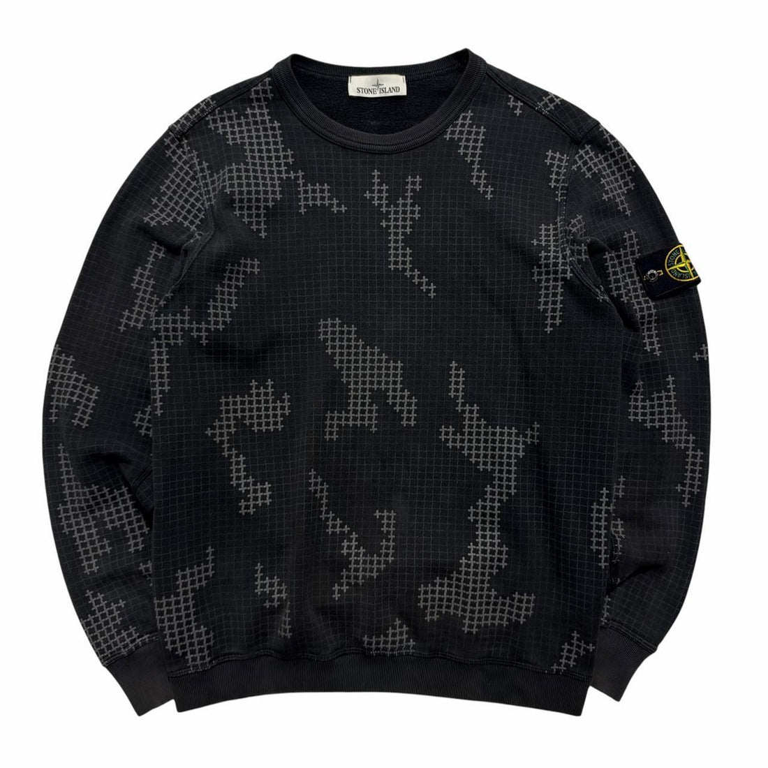Stone Island Digital Grid Camo Pullover Crewneck