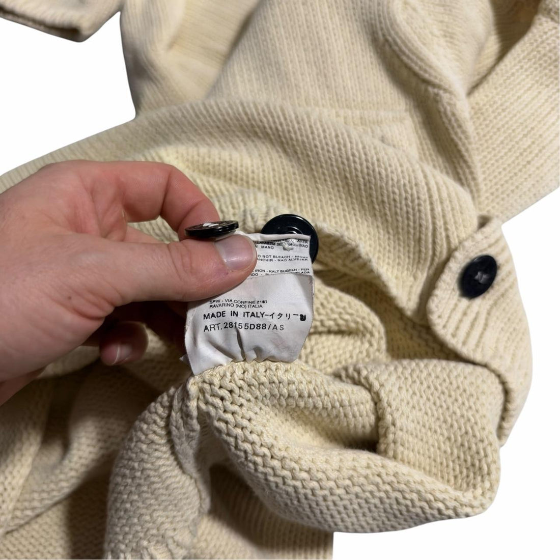 Stone Island Spring/Summer 1998 Heavy Knit Cardigan