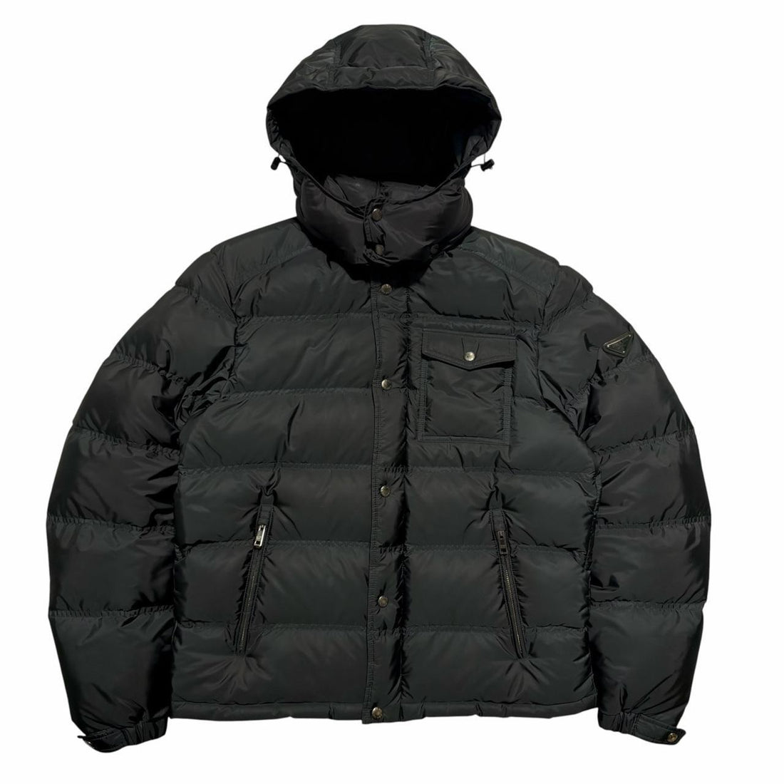 Prada Dark Forest Green Nylon Down Jacket