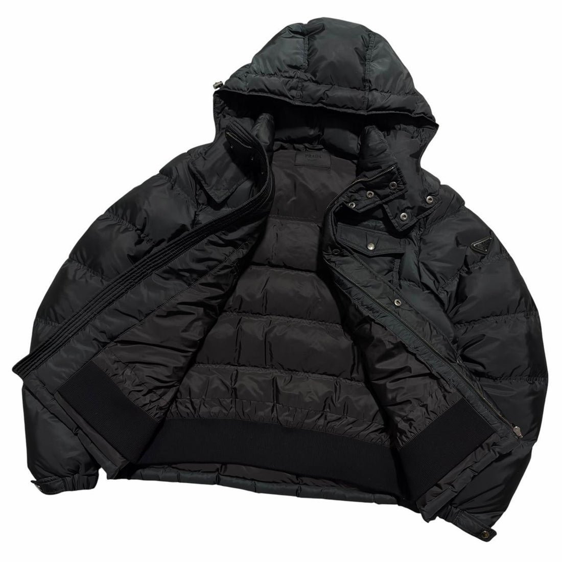 Prada Dark Forest Green Nylon Down Jacket