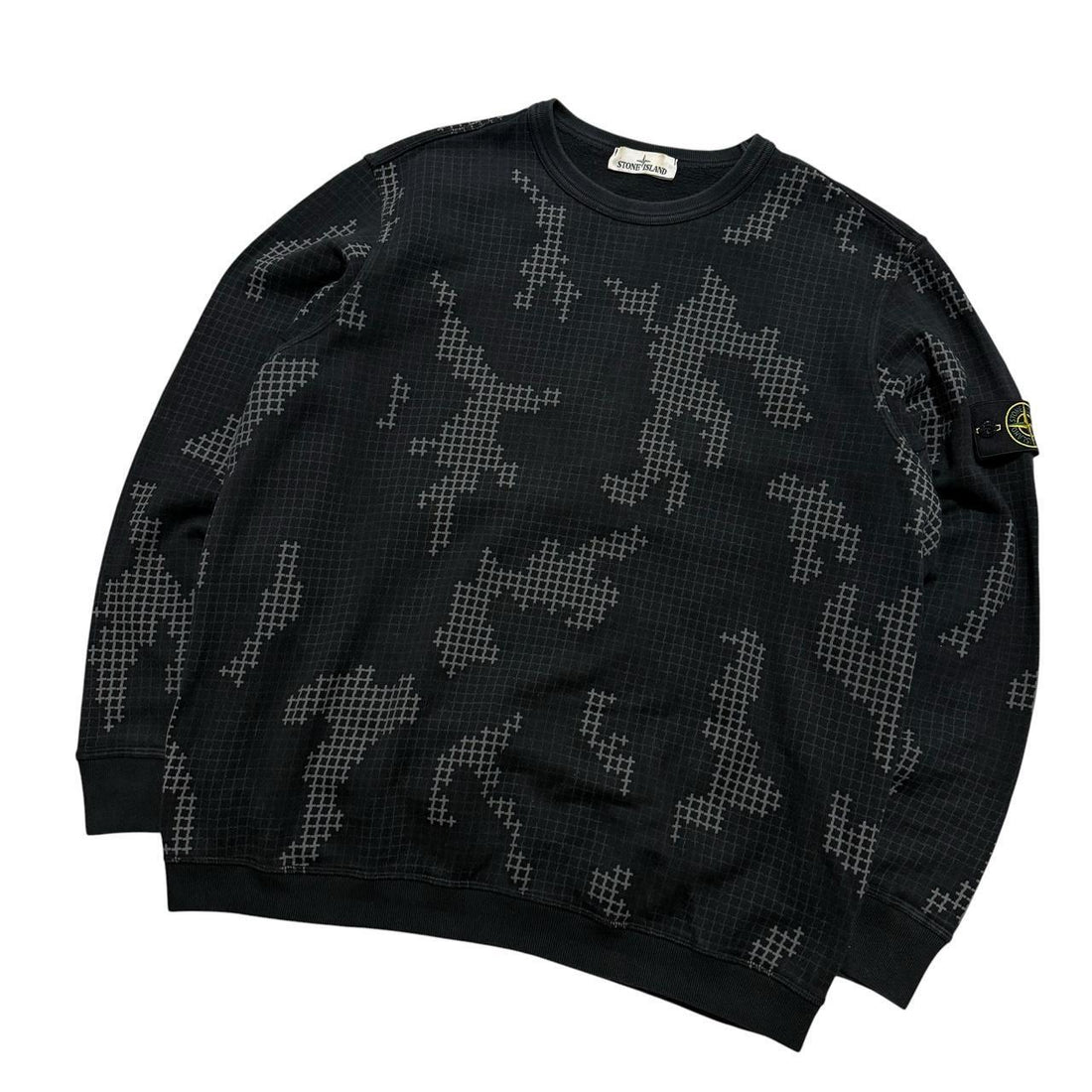 Stone Island Grid Camo Pullover Crewneck