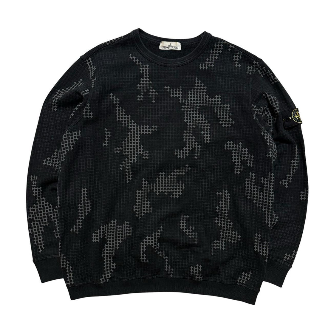 Stone Island Grid Camo Pullover Crewneck