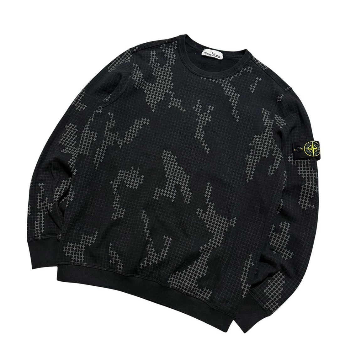 Stone Island Grid Camo Pullover Crewneck