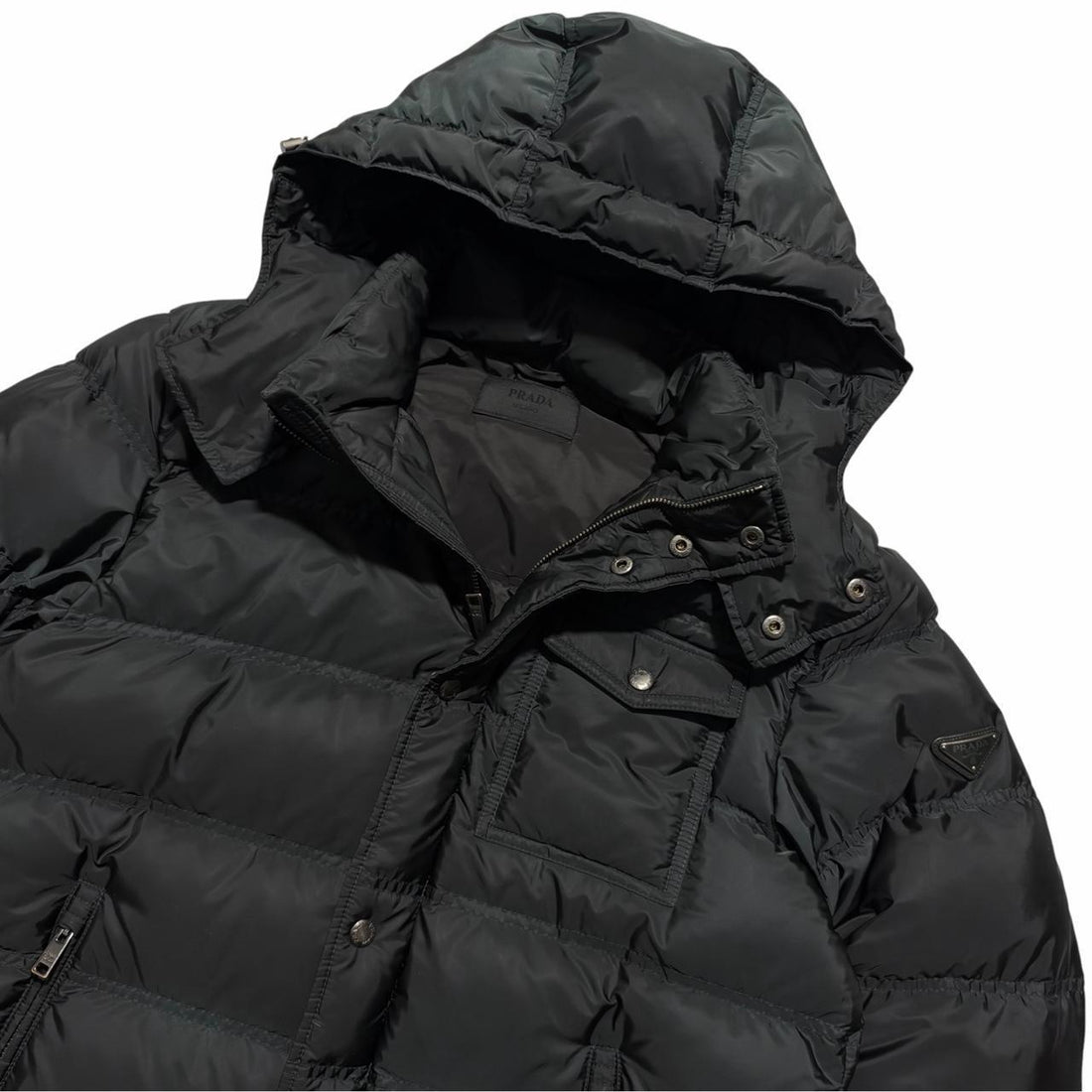 Prada Dark Forest Green Nylon Down Jacket