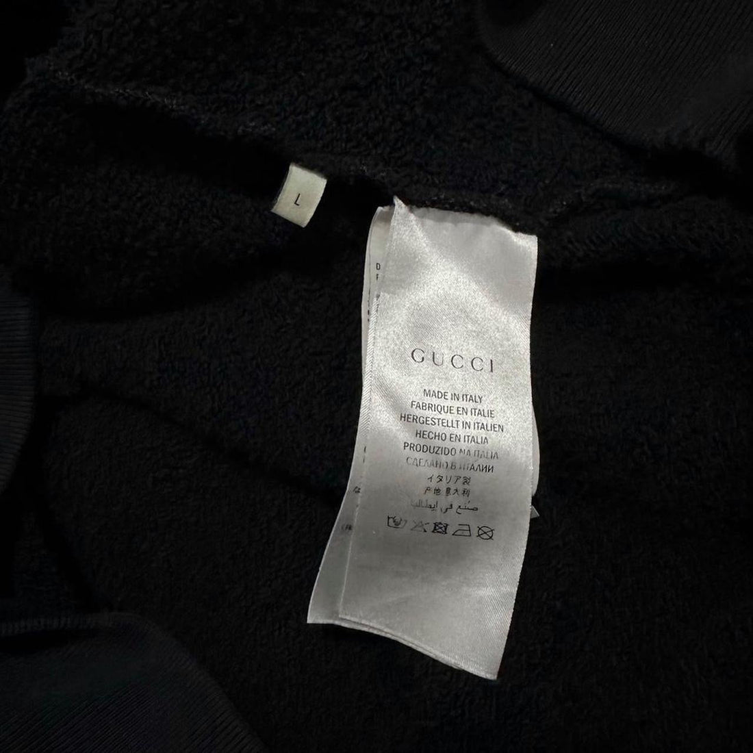 Gucci Distressed Front Print Black Hoodie