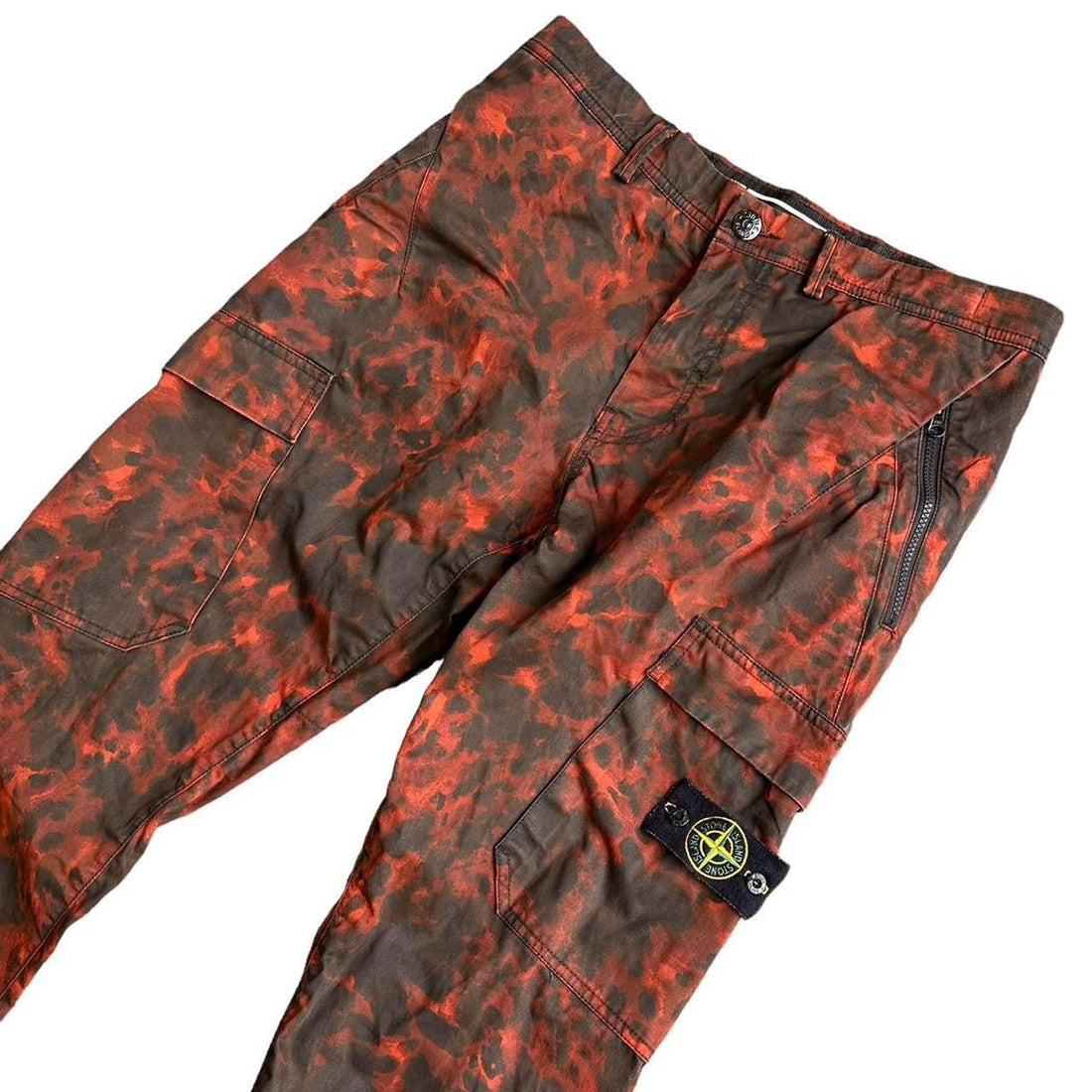 Stone Island Red Tortoise Camo Cargos
