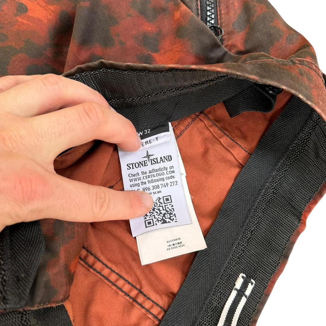 Stone Island Red Tortoise Camo Cargos