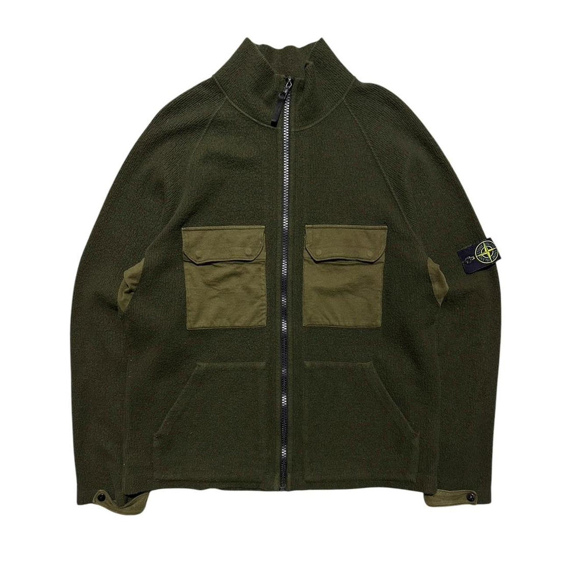 Stone Island Double Pocket Wool Zip Up