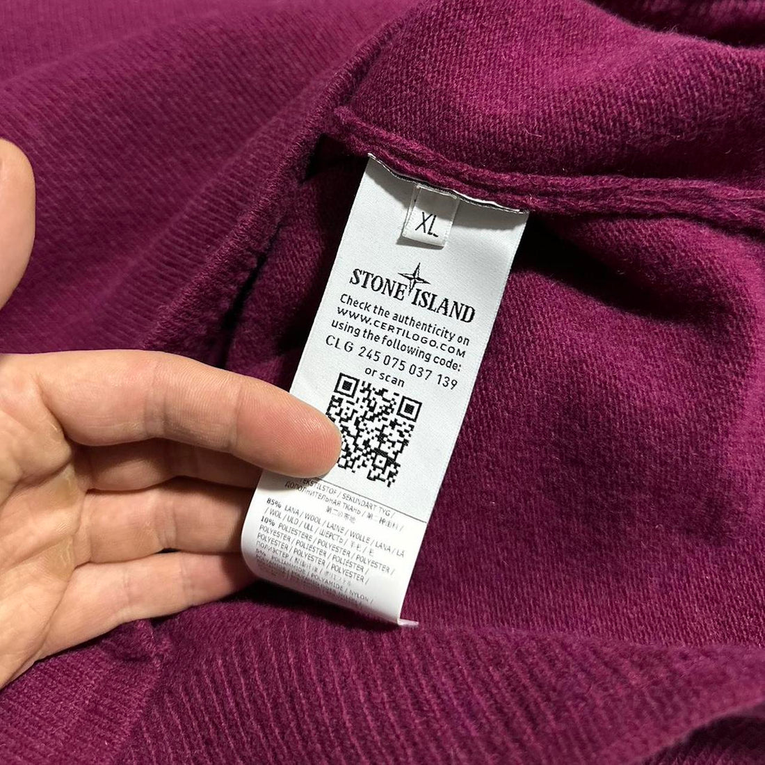 Stone Island Purple Knit Crewneck