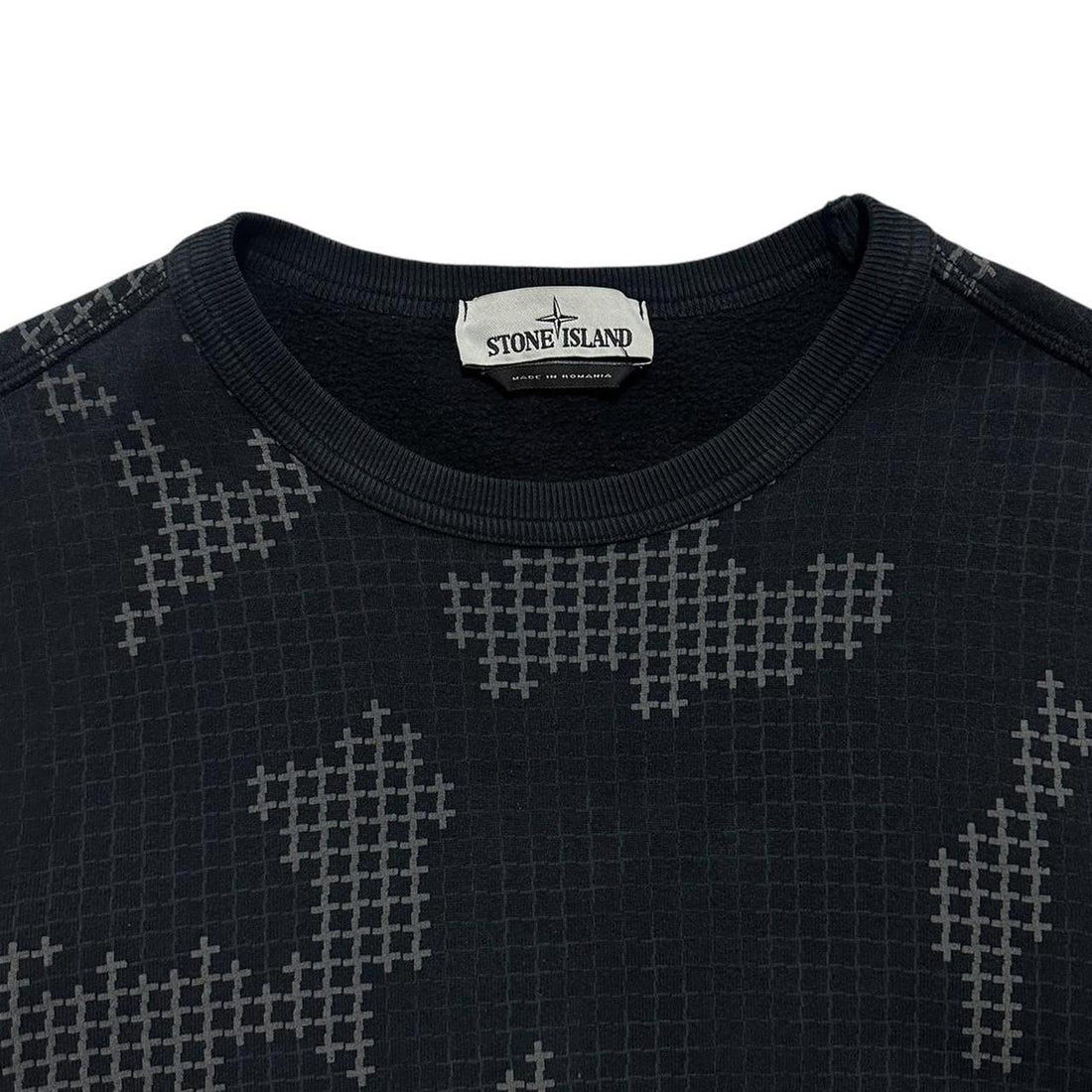 Stone Island Grid Camo Pullover Crewneck