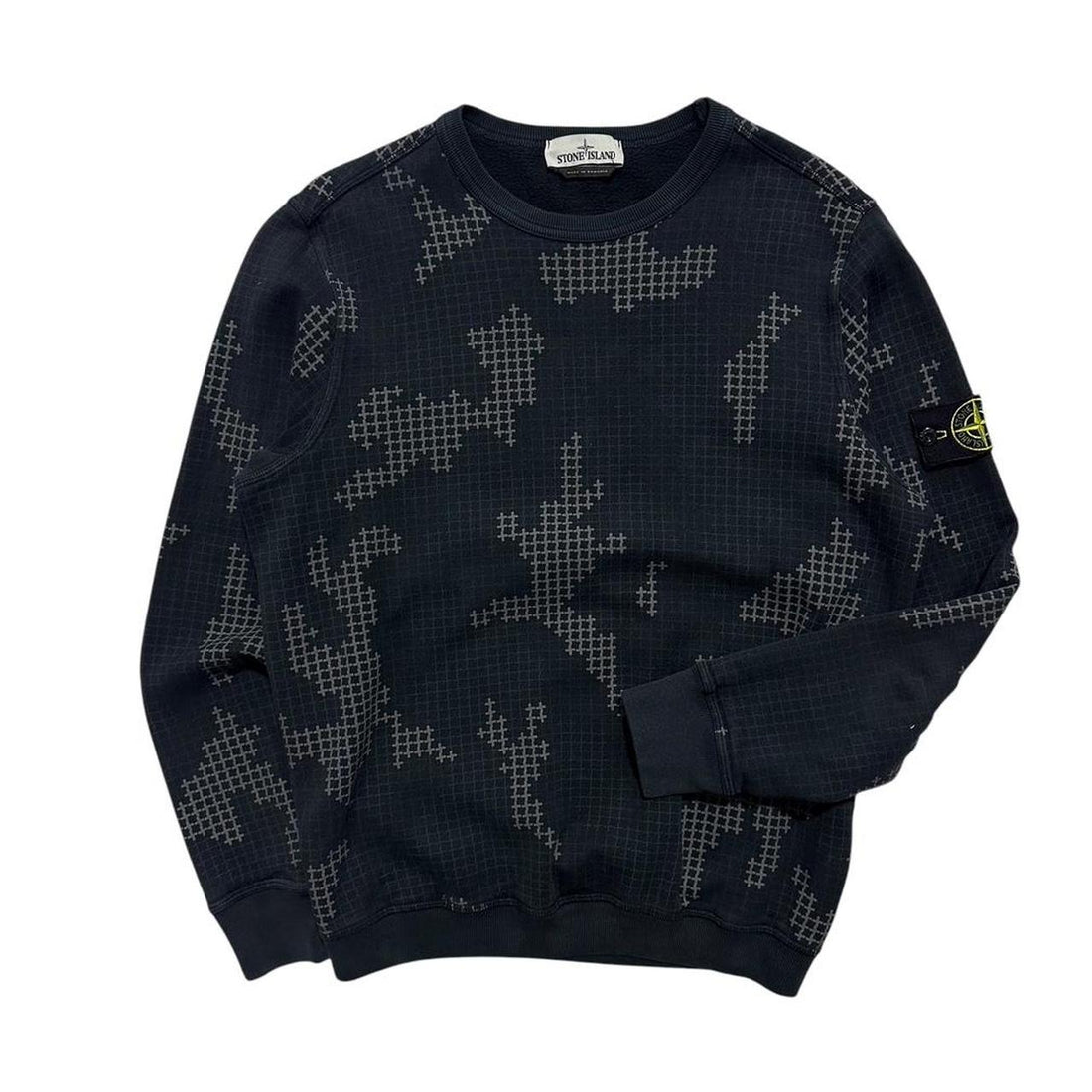 Stone Island Grid Camo Pullover Crewneck