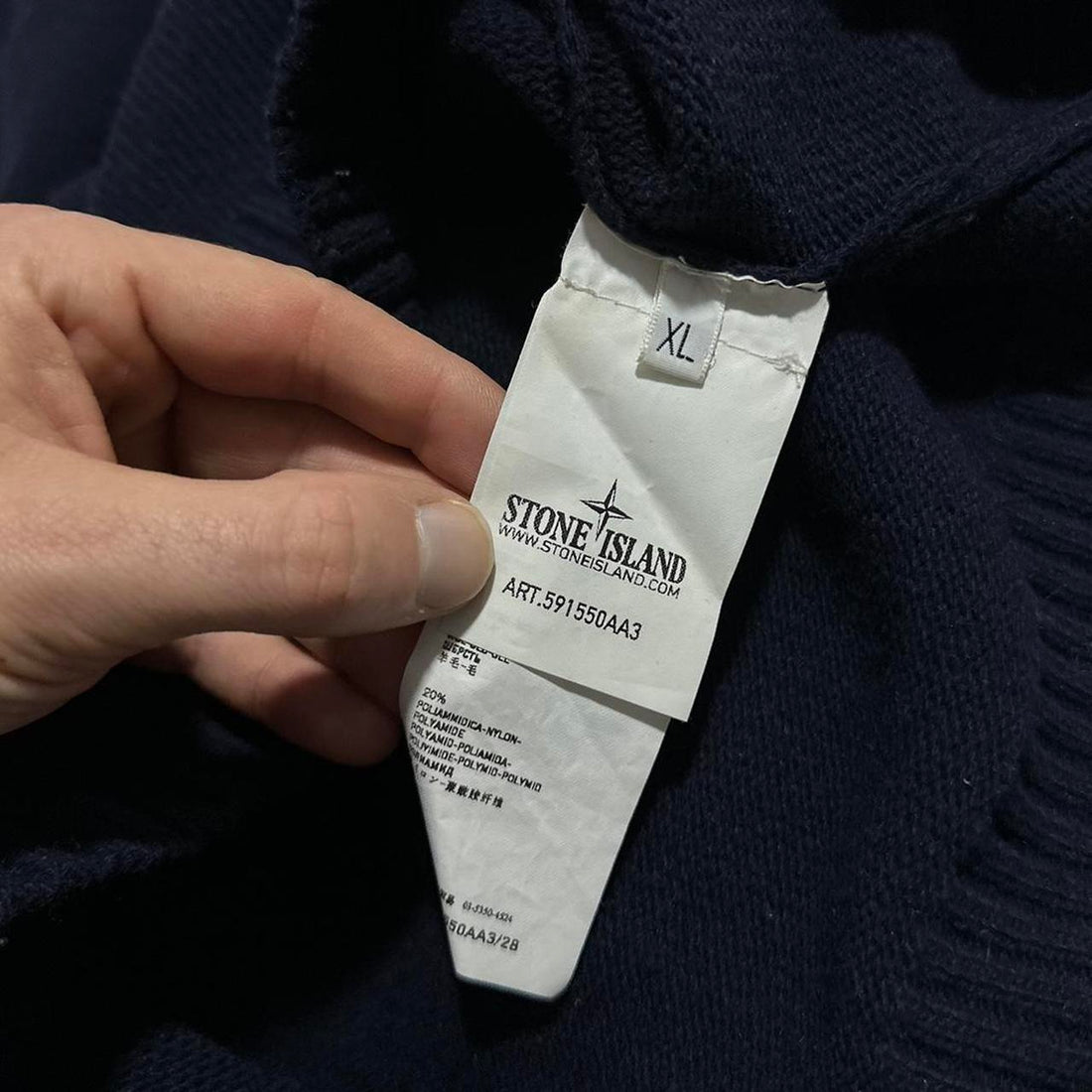 Stone Island Blue Knit Pullover Crewneck