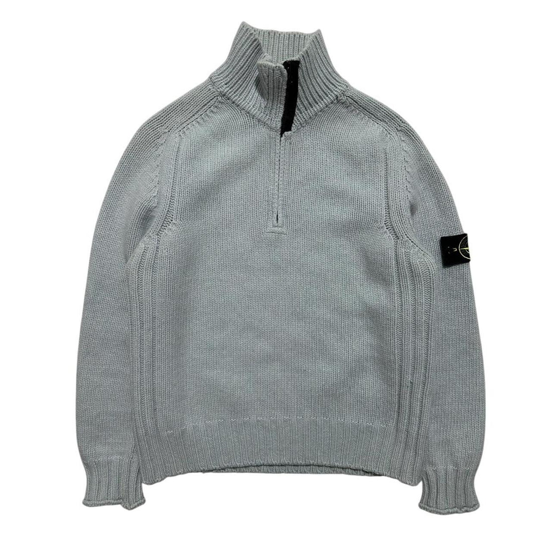 Stone Island Light Blue Quarter Zip Knit