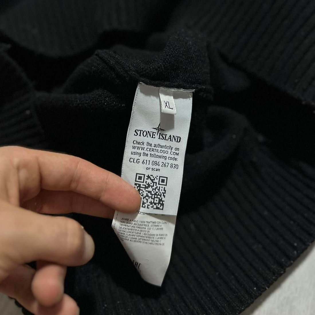 Stone Island Black Pullover Crewneck