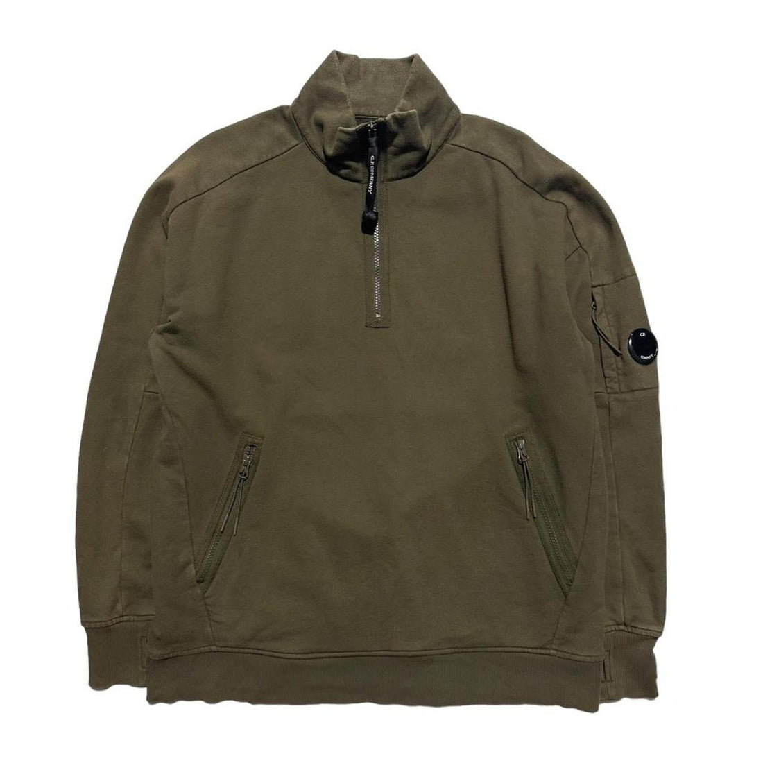 CP Company Green Quarter Zip Pullover