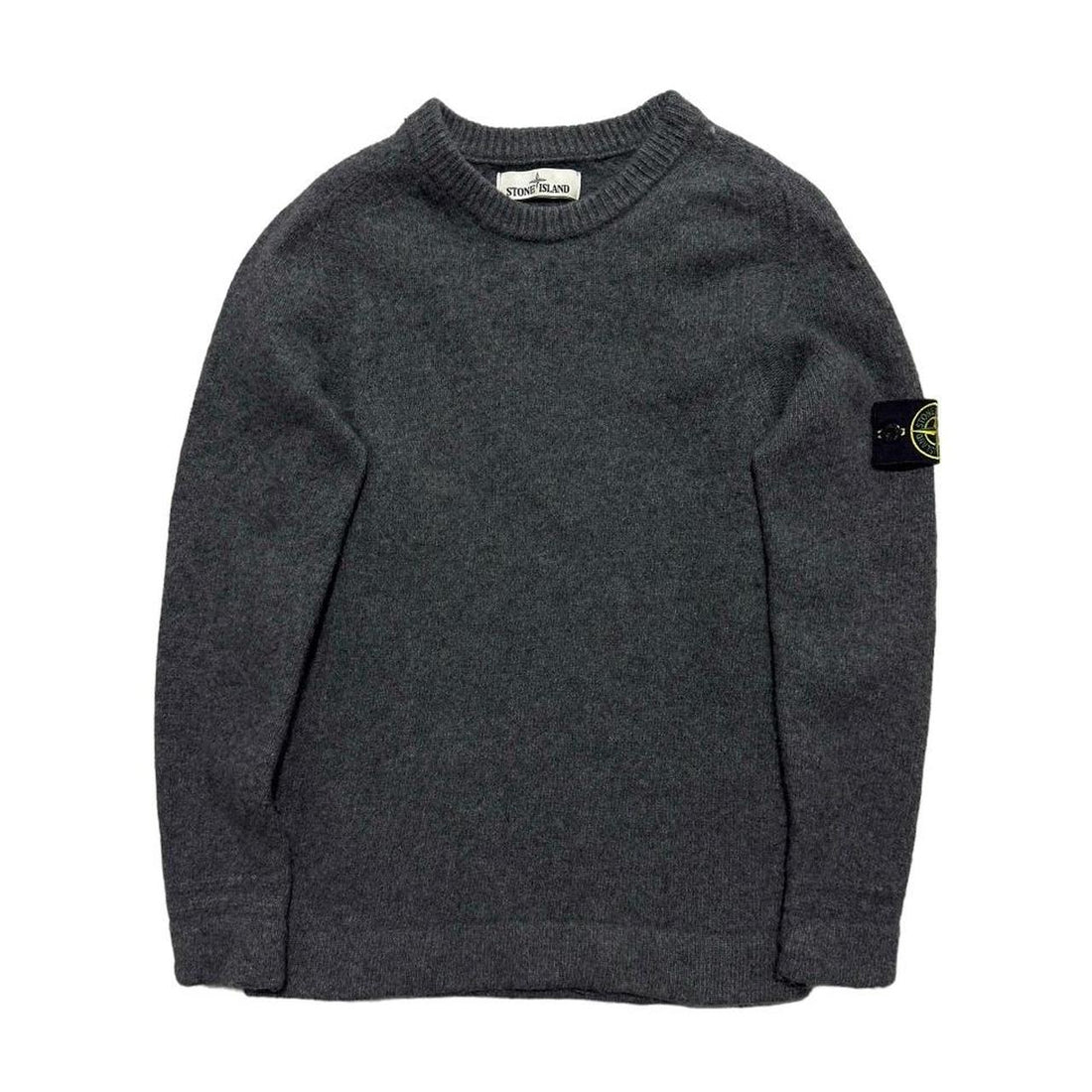 Stone Island Grey Wool Pullover Crewneck